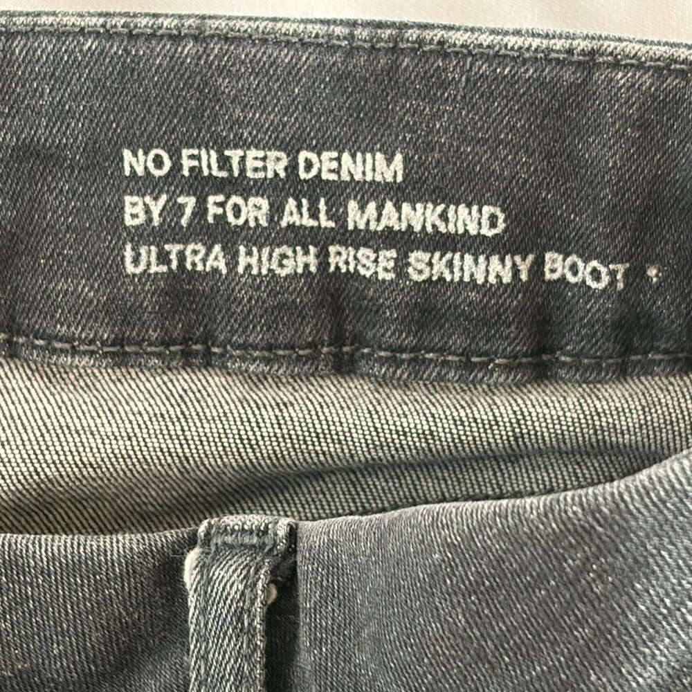 7 for All Mankind jeans black 30 skinny boot cut - Picture 10 of 12